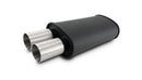 Vibrant Streetpower Flat Blk Muffler 9x5x15in Body 2.5in Inlet ID 3in Tip OD w/Dual Straight Tips-1