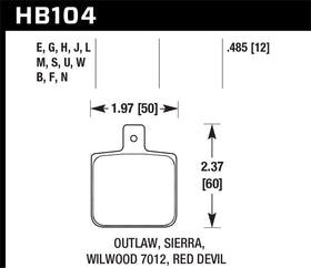 Hawk Sierra/Outlaw/Wilwood HP+ Street Brake Pads - 0