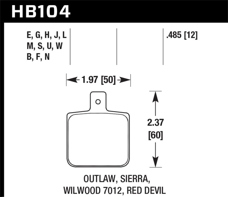 Hawk Sierra/Outlaw/Wilwood HP+ Street Brake Pads - 0