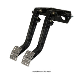 Wilwood Adjustable-Tandem Dual Pedal - Brake / Clutch - Fwd. Swing Mount - 6.25:1 - Black E-Coat - 0