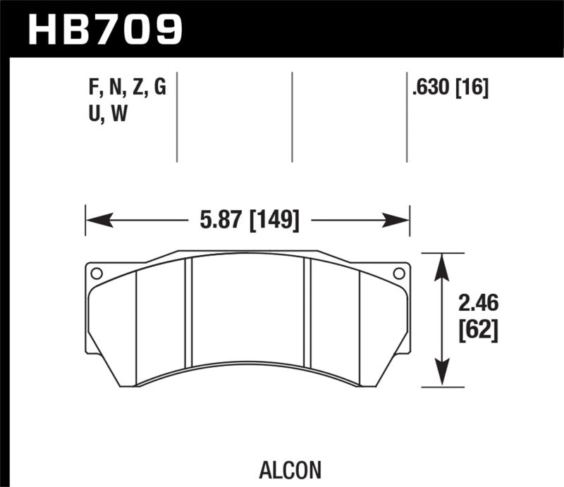 Hawk Performance Alcon Mono 6, Model 4497 HPS Street Brake Pads - 0