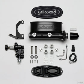Wilwood HV Tandem M/C Kit w L/H Bracket & Prop Valve - 1in Bore Black - 0