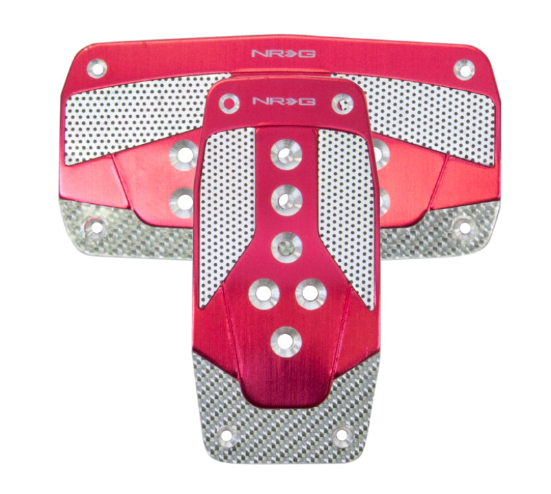 NRG Aluminum Sport Pedal A/T - Red w/Silver Carbon - 0