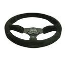 NRG Reinforced Steering Wheel (350mm / 2.5in. Deep) Blk Suede Comfort Grip w/5mm Matte Blk Spokes-4