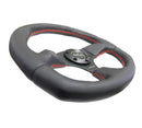 NRG Reinforced Steering Wheel (320mm Horizontal / 330mm Vertical) Leather w/Red Stitching-8
