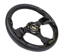 NRG Reinforced Steering Wheel (320mm) Blk w/Gloss Black Trim-8