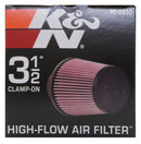 K&N Universal Rubber Filter 3 1/2inch ID FLG / 6inch Base / 4-5/8inch Top / 6inch Height-27
