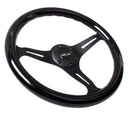 NRG Classic Wood Grain Steering Wheel (350mm) Black Paint Grip w/Black 3-Spoke Center-3