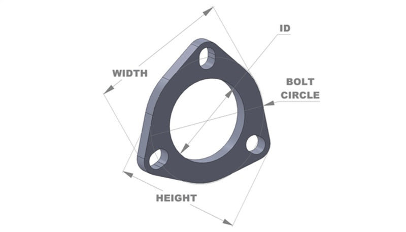 Vibrant 3-Bolt T304 SS Exhaust Flanges (2.5in I.D.) - 5 Flange Bulk Pack - 0