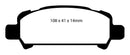 EBC 01-02 Subaru Impreza 2.0 Turbo WRX Bluestuff Rear Brake Pads-1