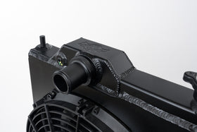 CSF 96-07 Mitsubishi Evo 4/5/6/7/8/9 Full-Slim Radiator w/12in Fan & Shroud/-16AN - Black - 0