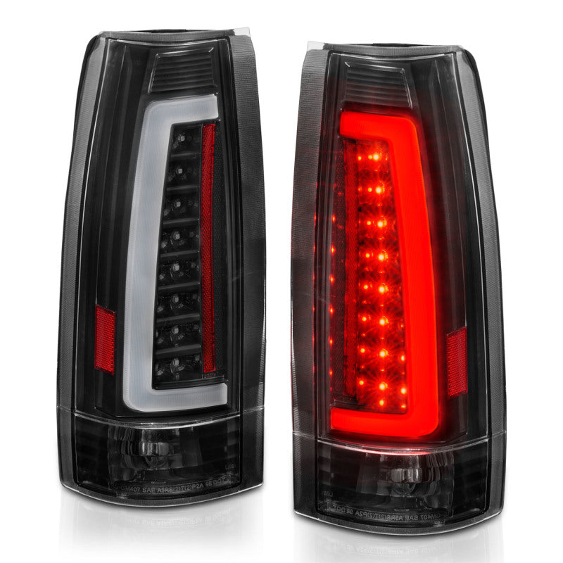 ANZO 1999-2000 Cadillac Escalade LED Taillights Black Housing Clear Lens Pair - 0