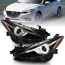ANZO Projector Headlights With Halo Black w/Amber 14-17 Mazda 3-1
