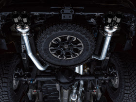 AWE Tuning 22-23 GMC Sierra 1500 AT4X 6.2L 0FG Catback Split Dual (Flat Bumper) - Diamond Black Tips - 0