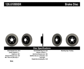 StopTech 13 Ford Focus ST Slotted Right Rear Rotor - 0