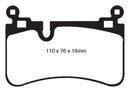EBC 08-13 Mercedes-Benz C63 AMG (W204) 6.2 Yellowstuff Rear Brake Pads-7