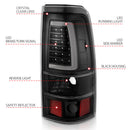 ANZO 1999-2002 Chevy Silverado 1500 LED Taillights Plank Style Black w/Clear Lens-2