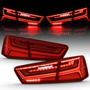 ANZO 2012-2018 Audi A6 LED Taillight Black Housing Red/Clear Lens 4 pcs (Sequential Signal)-3