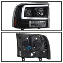Spyder 99-04 Ford F250 Super Duty Projector Headlights - Light Bar - Black PRO-YD-FF25099V2-LB-BK-4