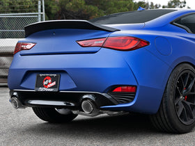 aFe POWER Takeda 2.5in 304 SS CB Exhaust w/ Carbon Fiber Tips 17-19 Infiniti Q60 V6-3.0L (tt) - 0