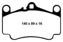 EBC 03-05 Porsche 911 (996) (Cast Iron Rotor only) 3.6 Carrera 4S Yellowstuff Front Brake Pads-1