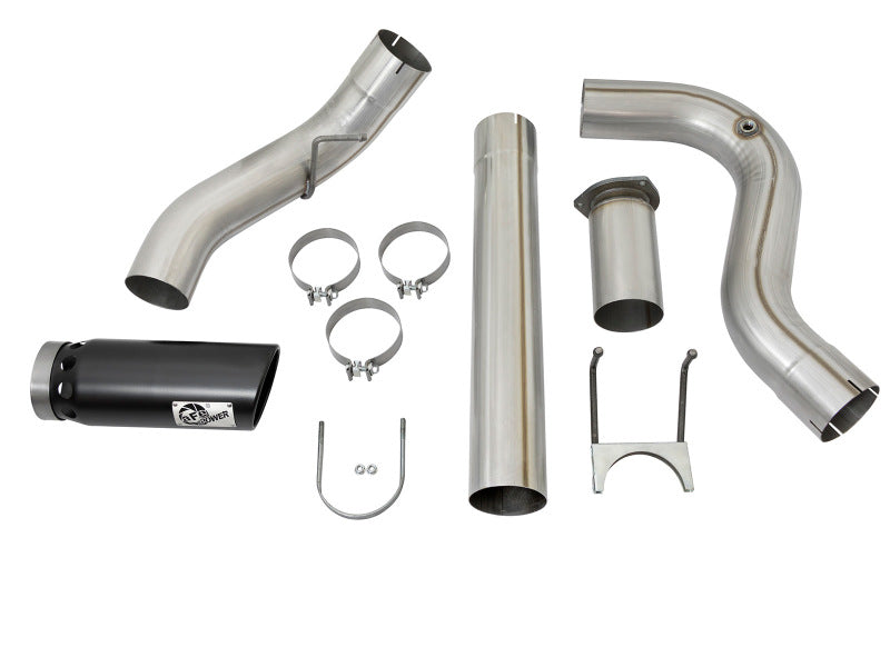 aFe Large Bore-HD 5in DPF Back 409 SS Exhaust System w/Black Tip 2017 Ford Diesel Trucks V8 6.7L(td)