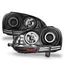 ANZO 2006-2009 Volkswagen Rabbit Projector Headlights w/ Halo Black (CCFL)-5