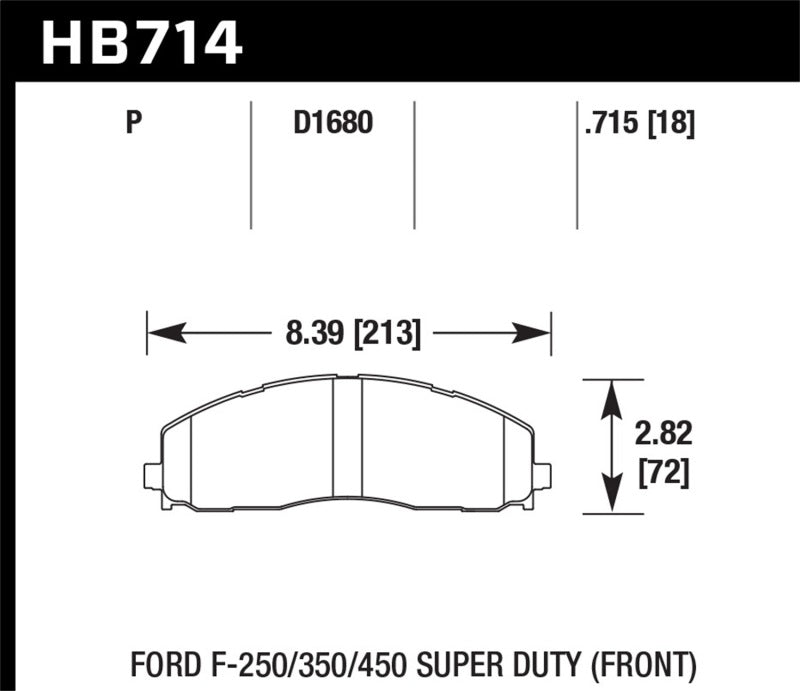 Hawk 2015 Ford F-250/350/450 Super Duty Front Brake Pads - 0