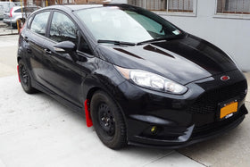 Rally Armor 13-19 Ford Fiesta ST Black UR Mud Flap w/White Logo - 0