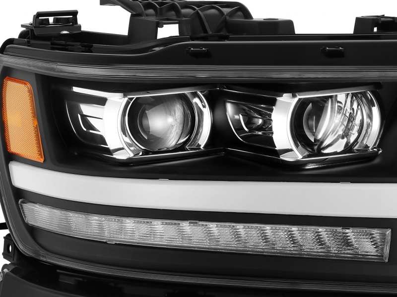 AlphaRex 19-20 Dodge Ram 1500 LUXX LED Proj Headlights Plank Jet Blk w/Activ Light/Seq Signal/DRL - 0