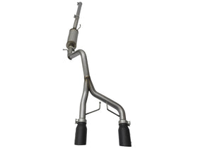 aFe Rebel Series CB 2.5in Dual Center Exit SS Exhaust w/ Black Tips 07-15 Jeep Wrangler 3.6L/3.8L V6 - 0