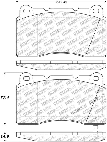 StopTech Street Touring 04-07 STi / 03-06 Evo / 08-10 Evo Front Brake Pads - 0