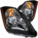 ANZO 2003-2005 Nissan 350Z Projector Headlights Black-1
