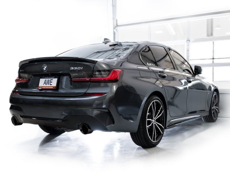 AWE 19-23 BMW 330i / 21-23 BMW 430i Base G2X Track Edition Axle Back Exhaust - Diamond Black - 0