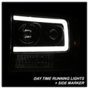 Spyder 99-04 Ford F250 Super Duty Projector Headlights - Light Bar - Black PRO-YD-FF25099V2-LB-BK-5