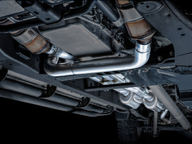 AWE Tuning 4th Gen GM 1500 6.2L 0FG Cat-Back Split Rear Exit (w/ Bumper Cutouts) - Quad Chrome Tips - 0