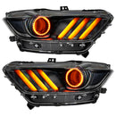Oracle 15-17 Ford Mustang Dynamic RGB+A Pre-Assembled Headlights - Black Edition - ColorSHIFT-3
