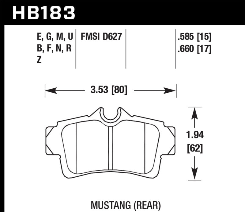 Hawk 94-04 Ford Mustang HPS Street Rear Brake Pads - 0