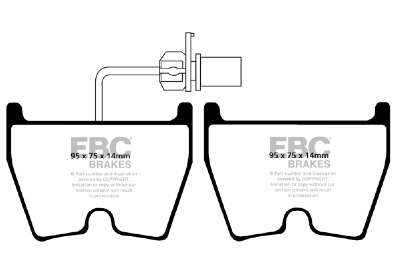 EBC 06-09 Audi RS4 4.2 (Cast Iron Rotors) Redstuff Front Brake Pads - 0