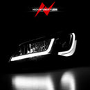 ANZO Projector Headlights With Plank Style Design Black w/Amber 15-16 Toyota Camry (4DR)-4