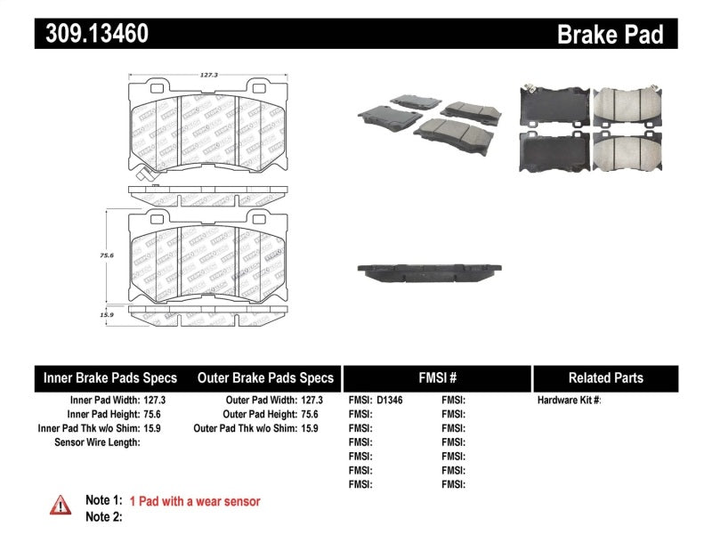 StopTech Performance 09-13 Infiniti FX35/FX37/FX45/FX50/08-13 G37 / 09-12 370Z Front Brake Pads