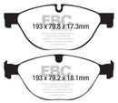 EBC 13+ Jaguar F-Type (Cast Iron Only) 3.0 Supercharged (380) Perf Pkg Yellowstuff Front Brake Pads-1