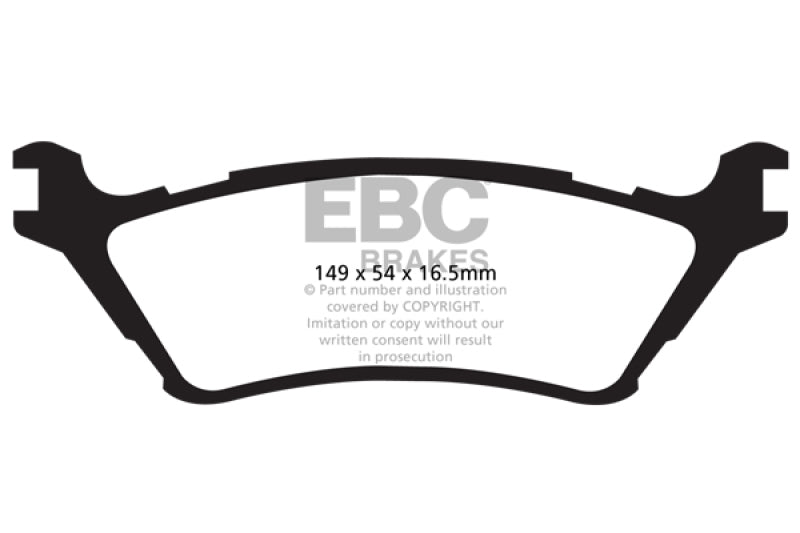 EBC 15+ Ford F150 2.7 Twin Turbo (2WD) Yellowstuff Rear Brake Pads - 0