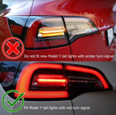 AlphaRex 17-22 Tesla Model 3 PRO-Series LED Tail Lights Red Smoke w/Seq Sig-2