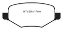 EBC 11-14 Ford Edge 2.0 Turbo Yellowstuff Rear Brake Pads-1