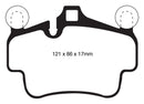 EBC 07-08 Porsche 911 (997) (Cast Iron Rotor only) 3.6 Carrera 2 Redstuff Front Brake Pads-1