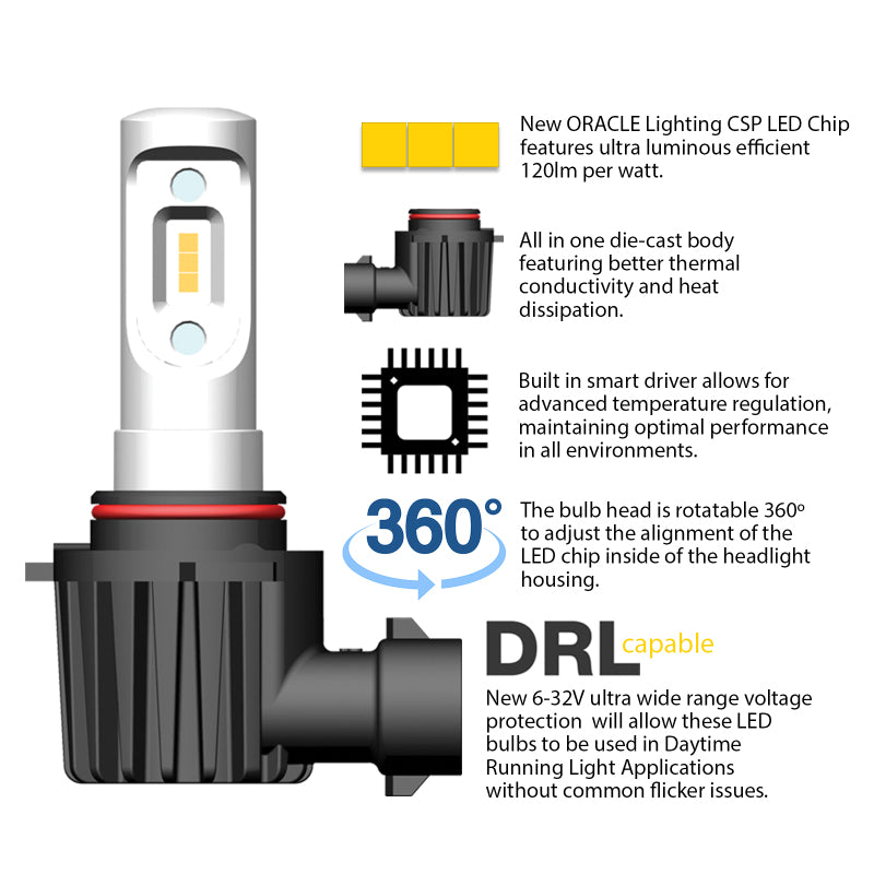 Oracle H4 - VSeries LED Headlight Bulb Conversion Kit - 6000K - 0