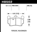 Hawk Porsche / Volkswagen HPS Street Rear Brake Pads-2