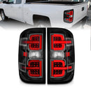 ANZO 15-19 Chevy Silverado 2500HD/3500HD (Halgn Only) LED Tail Lights w/Black Light Bar & Clear Lens-1