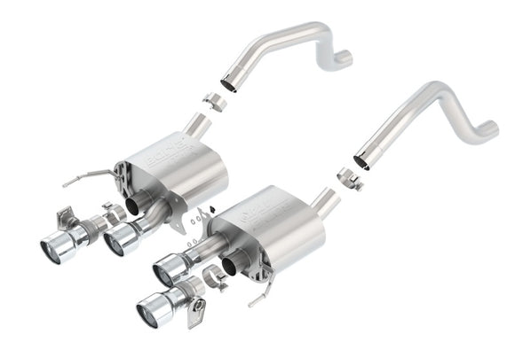 Borla 15 Chevy Corvette C7 ZO6 6.2L w/o AFM w/ NPP ATAK Quad RD RL AC Tips Center Rear Exit Exhaust
